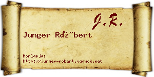 Junger Róbert névjegykártya